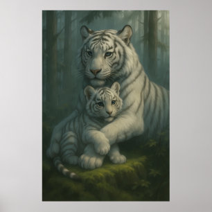 Poster Tigre Blanc – Gardien de la Lumière – ManJiangHong