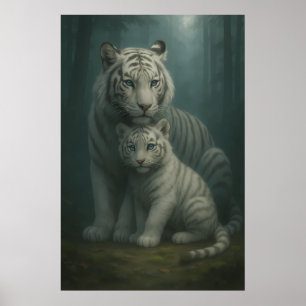Poster Tigre Blanc – Gardien de la Lumière – ManJiangHong