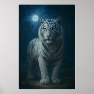 Poster Tigre Blanc – Portrait Fantastique Mystique – ManJ