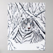 Poster Tigre Blanc Se Mélange En (Devant)
