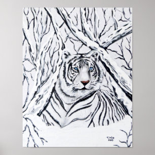 Poster Tigre Blanc Se Mélange En