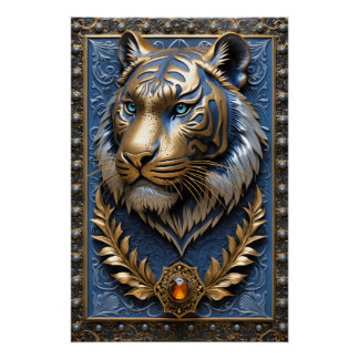 Poster Tigre bleu