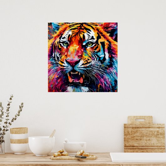Poster Tigre coloré (Cuisine)
