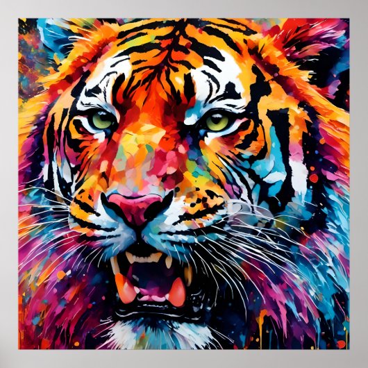 Poster Tigre coloré (Devant)