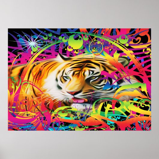Poster Tigre dans la jungle (Devant)