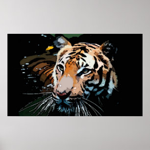 Poster Tigre dans l'eau