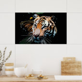 Poster Tigre dans l'eau (Cuisine)