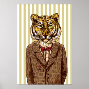 Poster Tigre dans l'usage de soirée