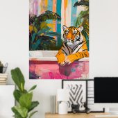 Poster Tigre dans une baignoire : Jardin tropical (Bureau à domicile)