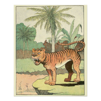 Poster Tigre dans une jungle tropicale parfaite