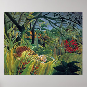 Poster Tigre dans une tempête tropicale (étonnée)