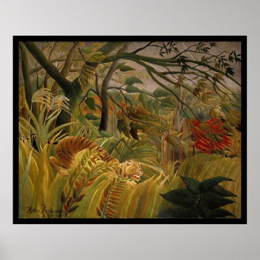 Poster Tigre dans une tempête tropicale- Henri Rousseau (Devant)