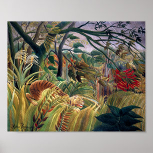 Poster Tigre dans une tempête tropicale Henri Rousseau