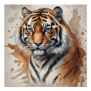 Poster Tigre d'aquarelle no 9