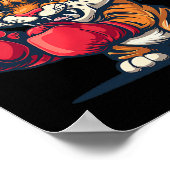 Poster Tigre de boxe avec gants de boxe Kickboxing Drôle (Coin)