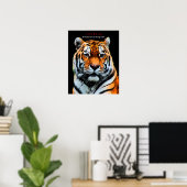 Poster Tigre de courage motivationnel (Bureau à domicile)