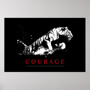 Poster Tigre de courage motivationnel