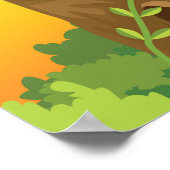 Poster Tigre de dessin animé en colère mignon dans la jun (Coin)