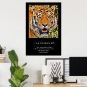 Poster Tigre de leadership motivationnel tendance (Bureau à domicile)