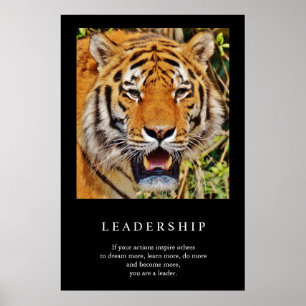 Poster Tigre de leadership motivationnel tendance