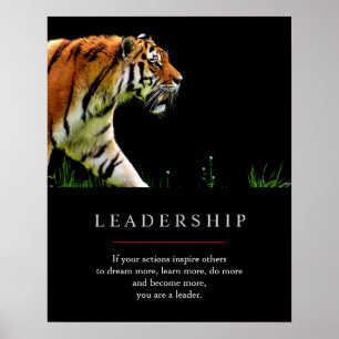Poster Tigre de leadership motivationnel unique tendance