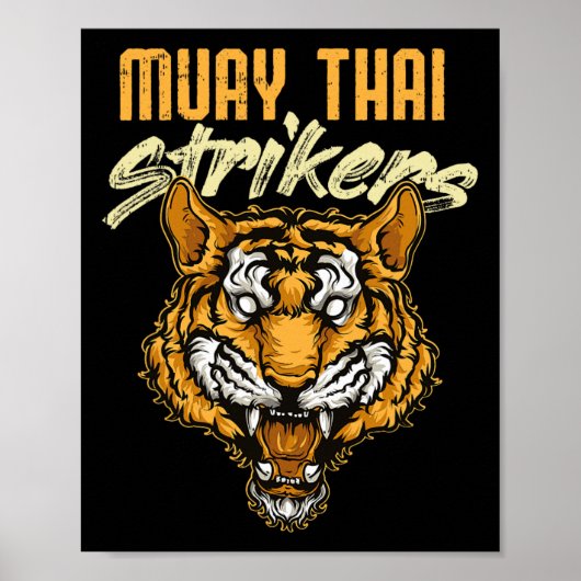 Poster Tigre de Muay Thai Boxe Thaïlandaise Kickboxing Th (Devant)