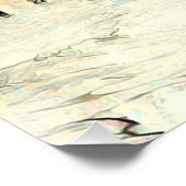 Poster tigre de natation de couleur chaude (Coin)