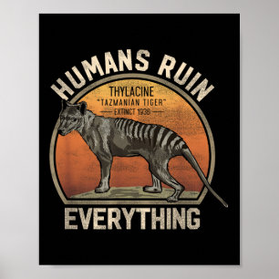 Poster Tigre de Tasmanie Thylacine Australian Extinction 