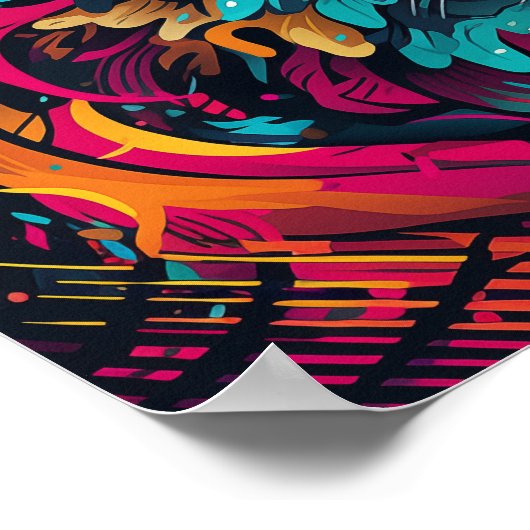 Poster Tigre d'imaginaire coloré (Coin)