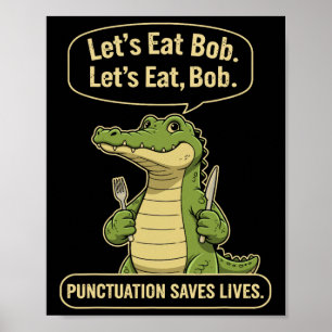 Poster Tigre Drôle Manger la Ponctuation Sauve des Vies G