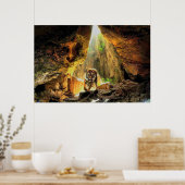 Poster Tigre Du Bengale Dans La Grotte (Cuisine)