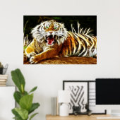 Poster Tigre du Bengale Électricité lumineuse 1 (Bureau à domicile)
