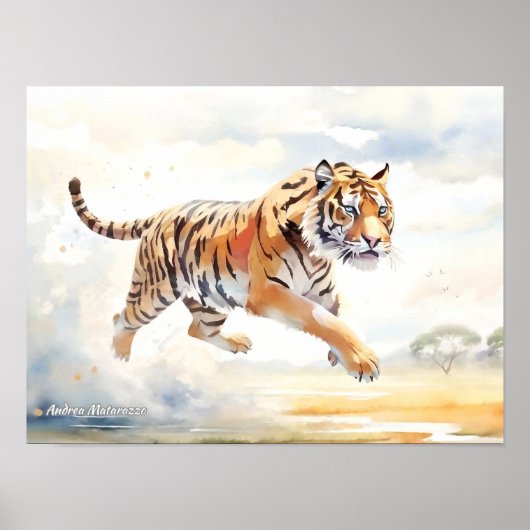 Poster Tigre en action 2 (Devant)