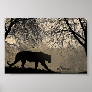 Poster Tigre et cerf