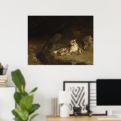 Poster Tigre et Cubs Jean-Leon Gerome 1884 (Bureau à domicile)