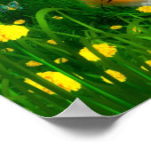 Poster Tigre et papillons (Coin)