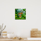 Poster Tigre et papillons (Cuisine)