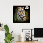 Poster tigre et petits (Bureau à domicile)