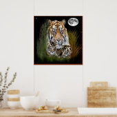 Poster tigre et petits (Cuisine)