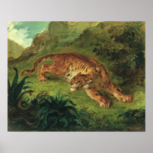 Poster Tigre et serpent, 1858 (Devant)