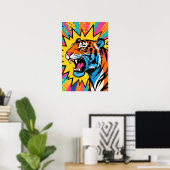 Poster Tigre Féroce Pop Art (Bureau à domicile)