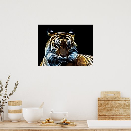 Poster Tigre fractal (Cuisine)