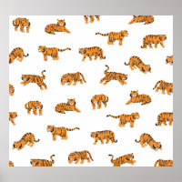 Tigre japonais : Doodle Vintage sans joint