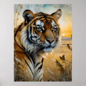 Poster Tigre majestueux en aquarelle (Devant)