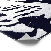 Poster Tigre monochrome avec corbeau (Coin)