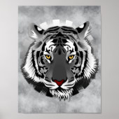 Poster Tigre noir et blanc (Devant)