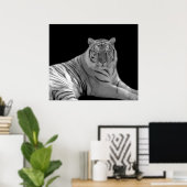 Poster Tigre noir et blanc (Bureau à domicile)