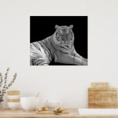Poster Tigre noir et blanc (Cuisine)