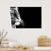 Poster Tigre noir et blanc (Cuisine)