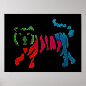 Poster Tigre rayé arc-en-ciel (Devant)